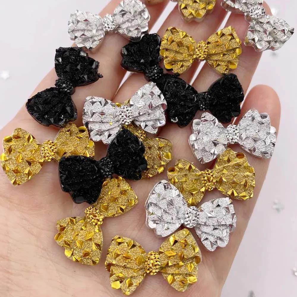 60 pezzi in resina carino fiocco di cristallo flatback strass scrapbook fai da te applique da sposa ornamento forcina accessori artigianato SF549