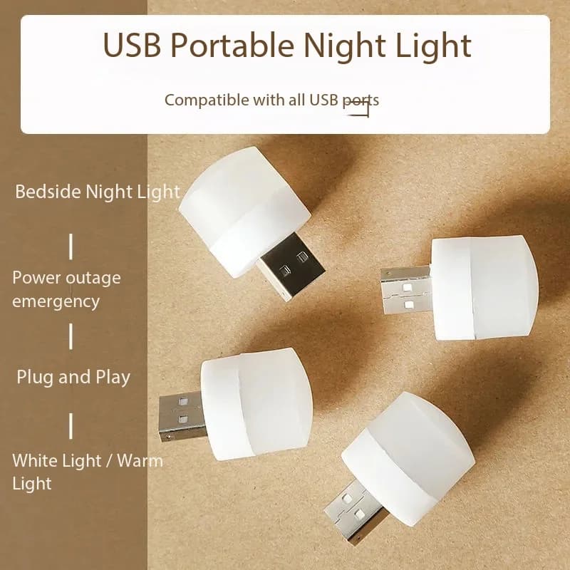 Luce notturna USB portatile da 4 pezzi, luce notturna wireless da comodino per la protezione degli occhi, comoda luce d'atmosfera, luce notturna a 4 colori opzionali