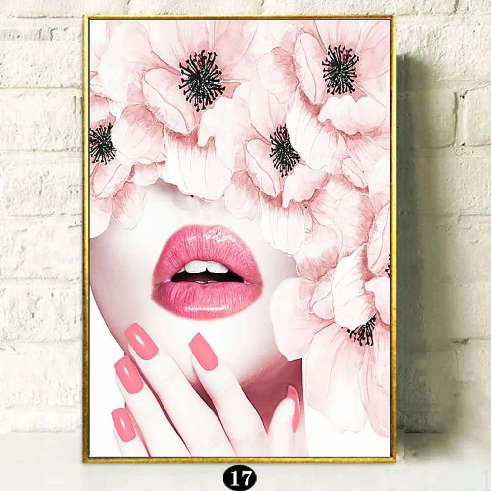 1pc frameless SPA Nail Polish Beauty Facial Cosmetics Makeup Lipstick Salon Posters Pictures Canvas Wall Home Decor Paintings Ro