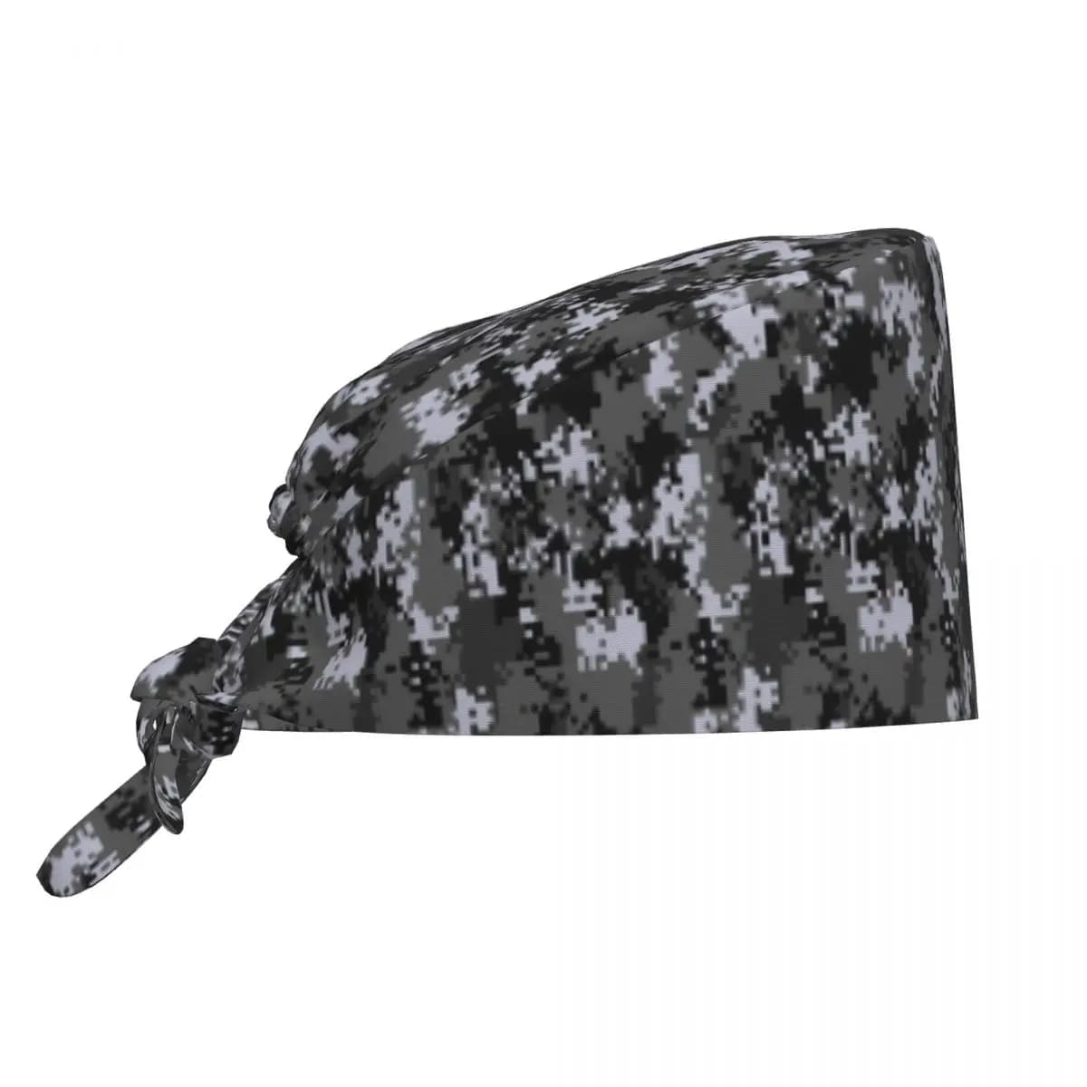 Cappello Chirurgico Mimetico a Mosaico Pixel, Berretto da Lavoro per Medici, Cappello Regolabile per Infermieri e Dentisti, Unisex