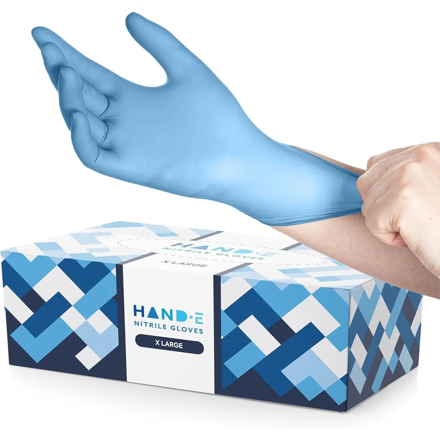 Guanti Monouso in Nitrile Blu, Senza Lattice, Senza Polvere, Guanti per Esami Medici, Sicuri per Alimenti e Cucina, Antiscivolo