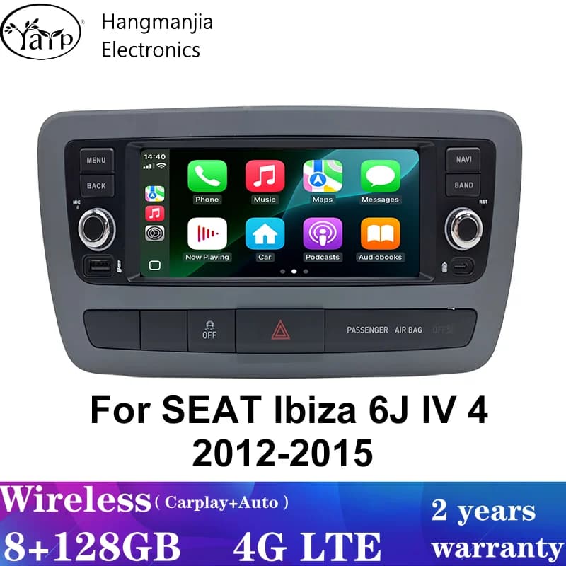 Hangmanjia Android13 Car Radio For SEAT Ibiza 6J IV 4 2012-2015 Multimedia Video Player GPS Wireless Carplay Auto DSP Stereo DVD