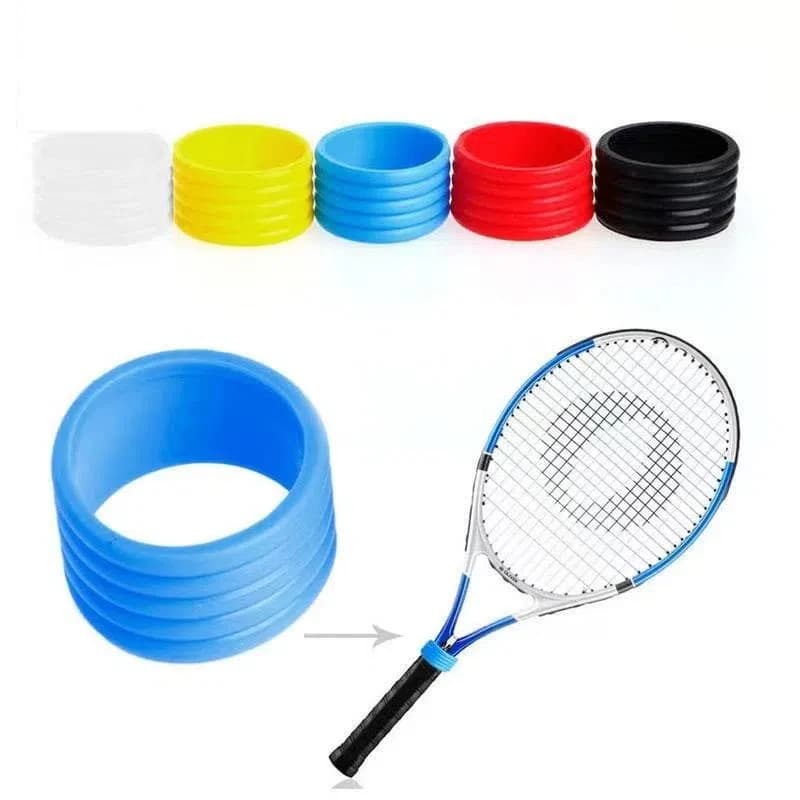 Anelli di presa per racchetta da tennis in silicone 4 in 1 che assorbono il sudore, migliorano l'impugnatura della impugnatura, componenti da tennis perfetti.