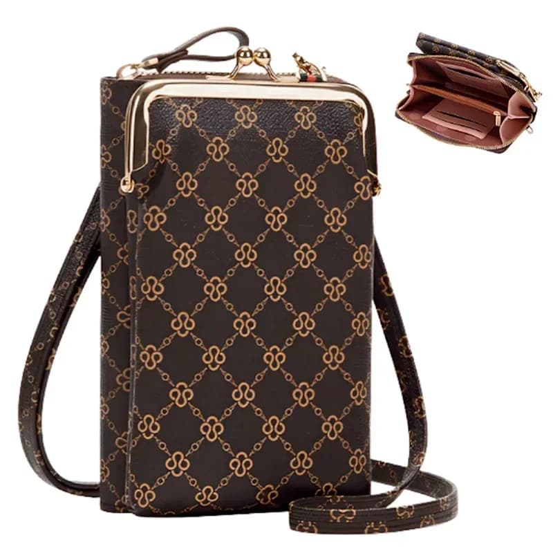 Borsa a tracolla da donna di moda borse a tracolla in pelle PU porta carte con cerniera portafogli borsa per cellulare per donna regali da donna