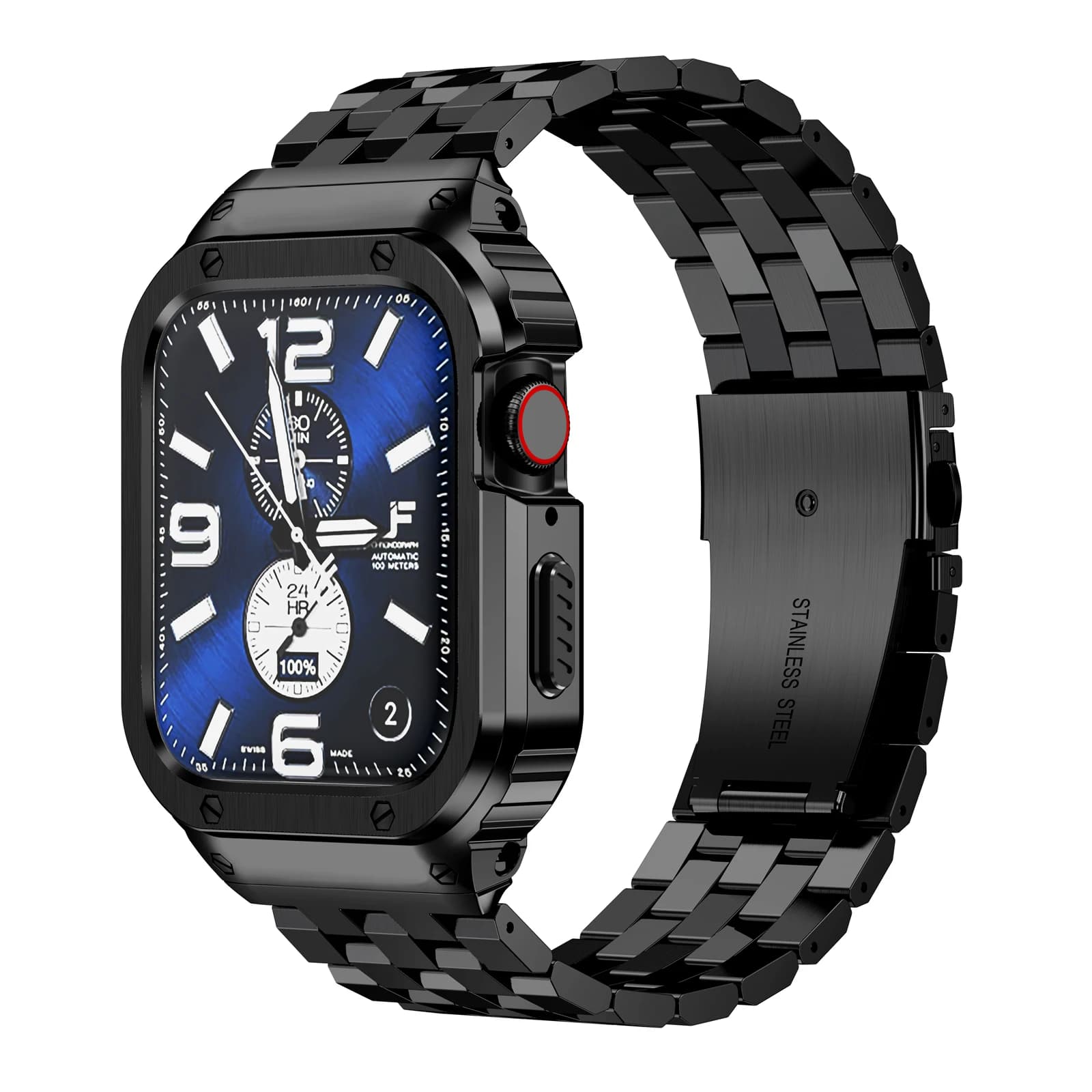 Apple Watch 49mm 45mm 44mm (non-watch) stainless steel strap accessories iwatch ultra series 7 6 SE 8 + case