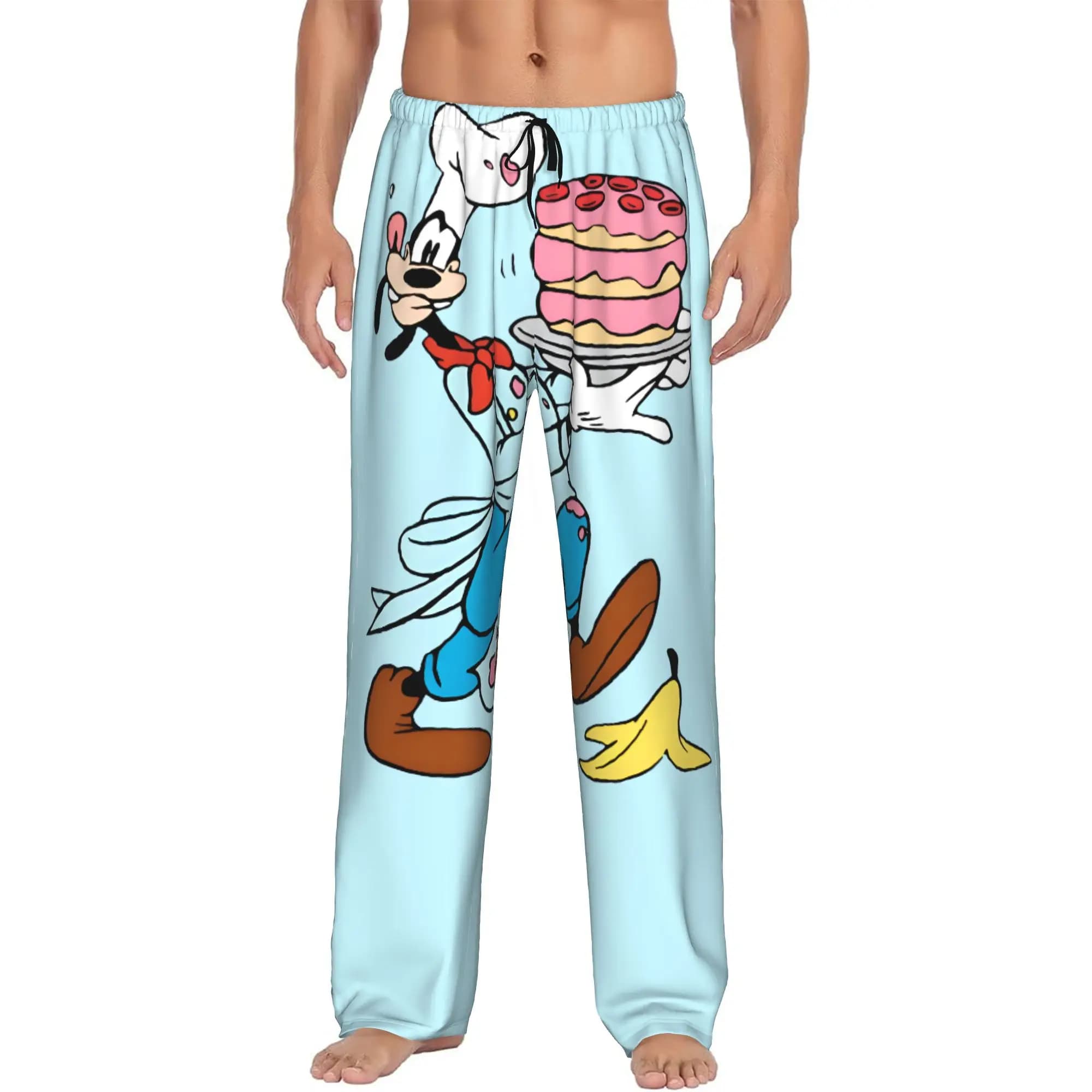 Custom Men's G-Goofy Goof Pajama Pants Printed Anime Cartoon Sleep Sleepwear Bottoms with Pockets