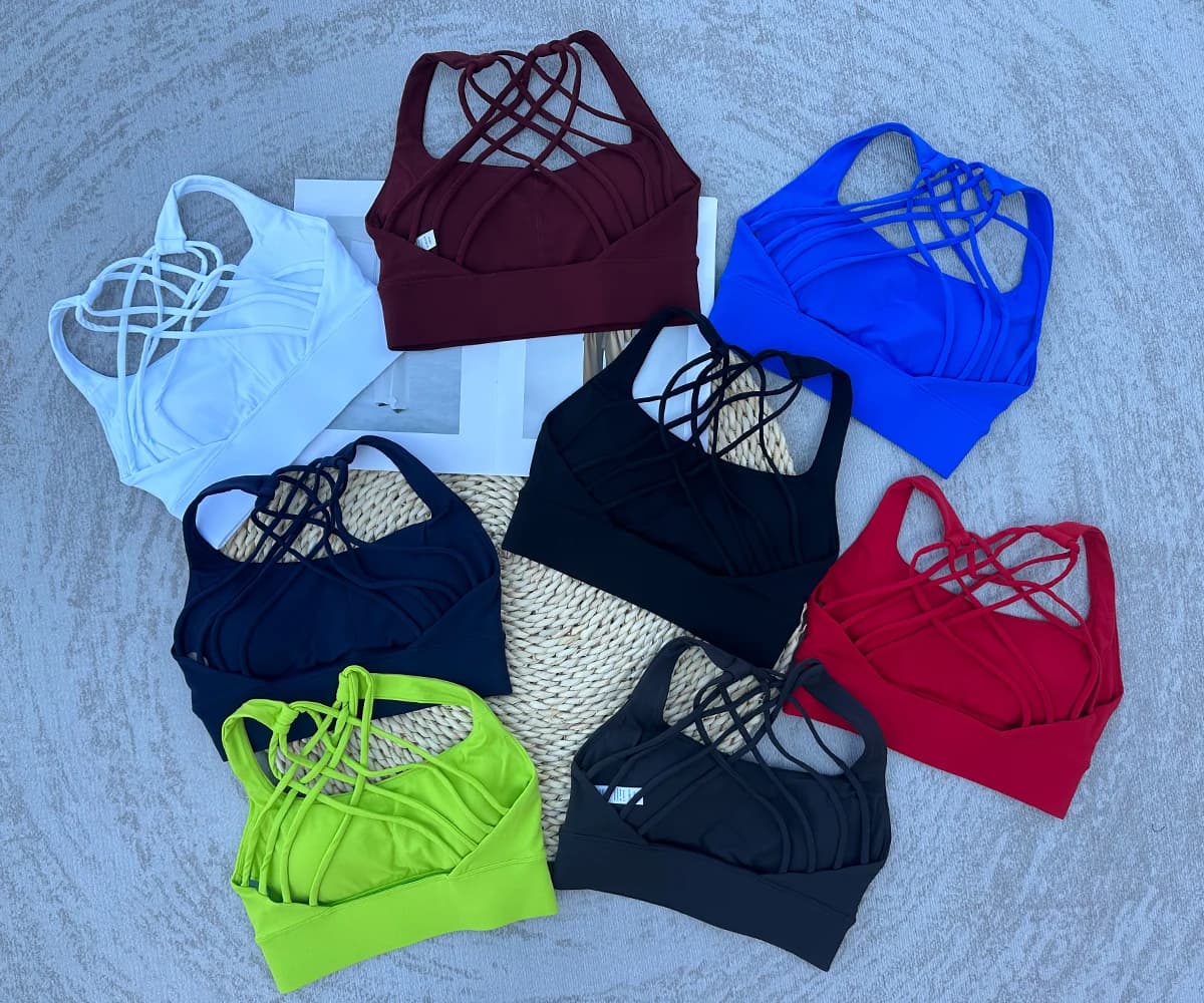 Sporty Yoga bra with Design 8 Spalline, Anti-shock, for Open Race and Indoor Pilates, Women's Top for Fitness