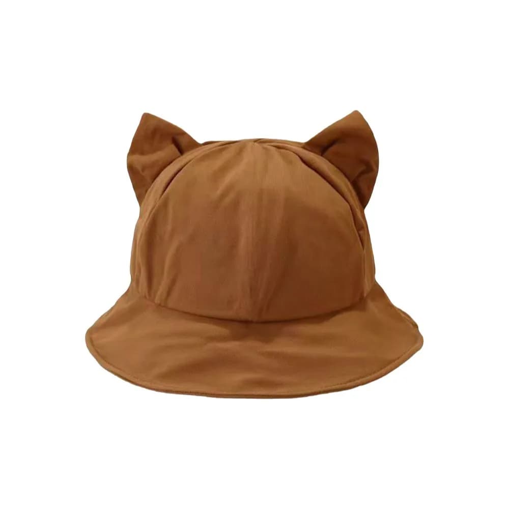New Cat's Ears Bucket Hat Sunscreen Anti-UV Fisherman Hats Wide Brim Basin Hats Unisex