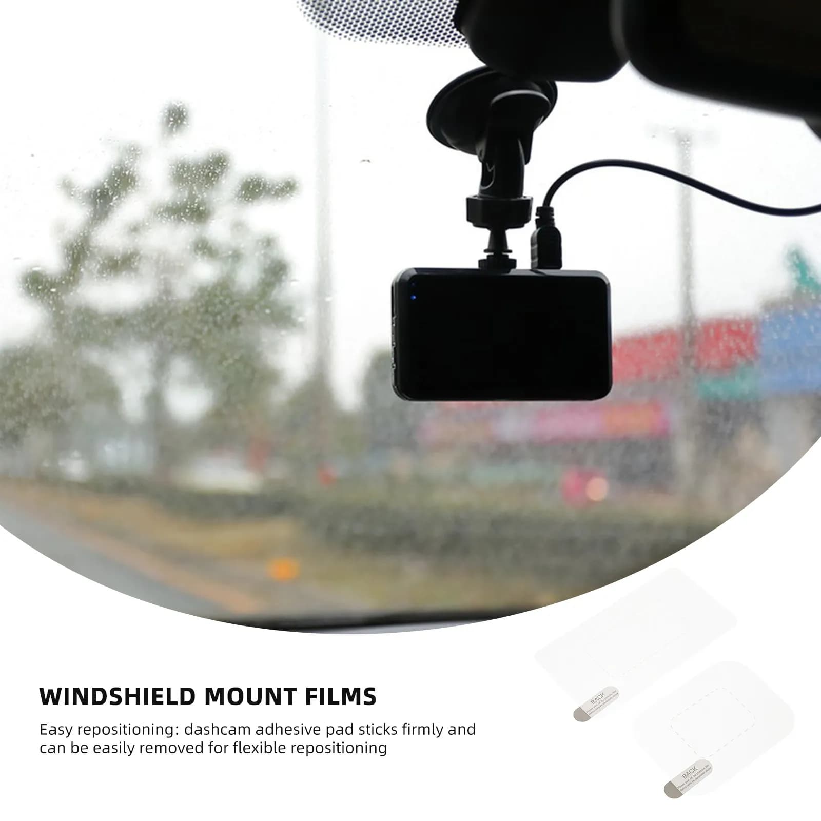 8Pcs Windshield Dashcam Sticker Electrostatic Mount Film with Positioning Guide for Stable Camera Installation No Residue