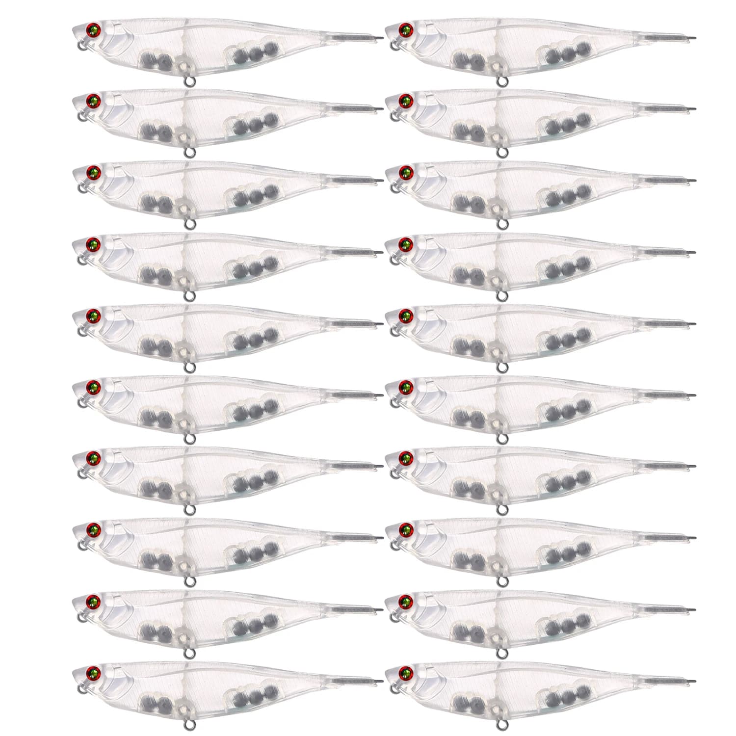FREE FISHRE Fishing Blank Lures,20pcs/Lot 10cm 8.7g Unpainted Lures,Clear Plastic Plug,Pencil Bait,DIY Fishbaits Embryo for Bass
