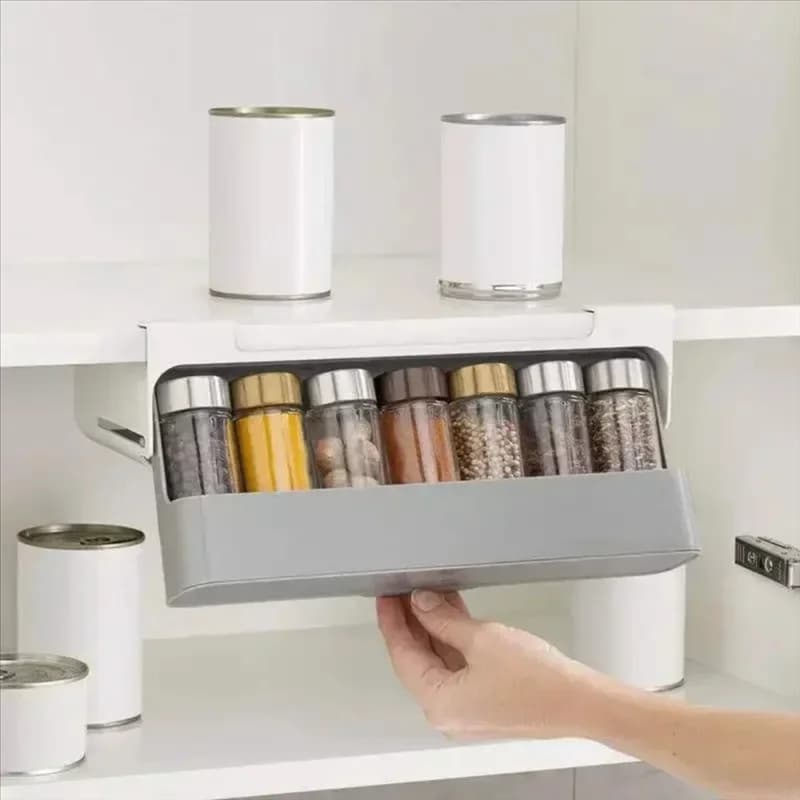 AAAN-Scatole per condimenti non perforate per portaspezie regolabili montate a parete per set combinato di materiali per barbecue
