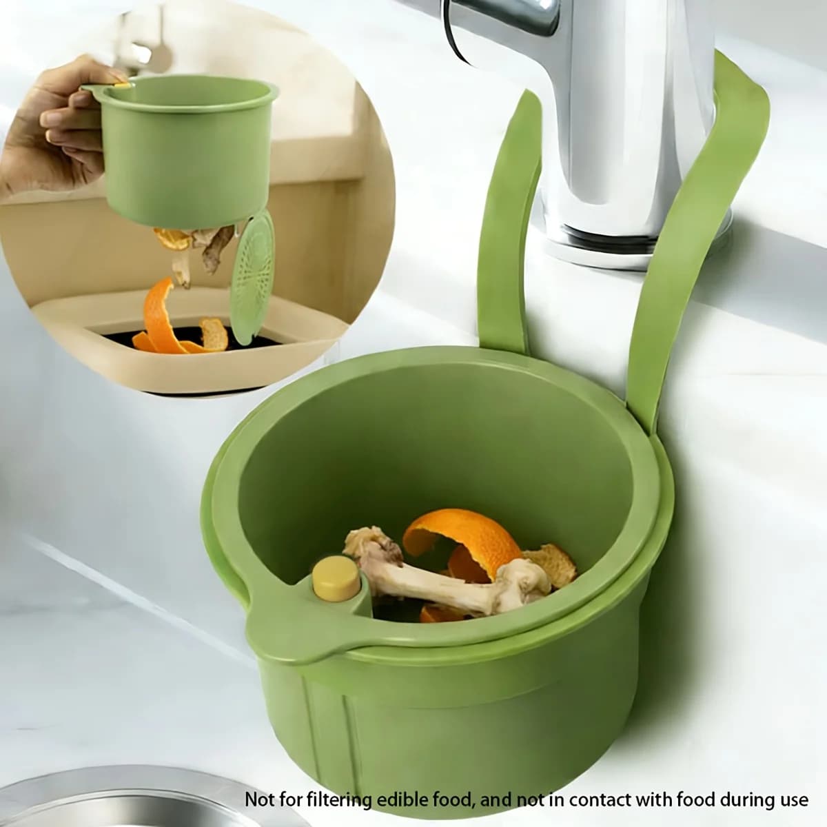 Portable Hanging Sink Food Waste Filter Basket Detachable Kitchen Drain Strainer Organizer Fruit Vegetable Storage Container
