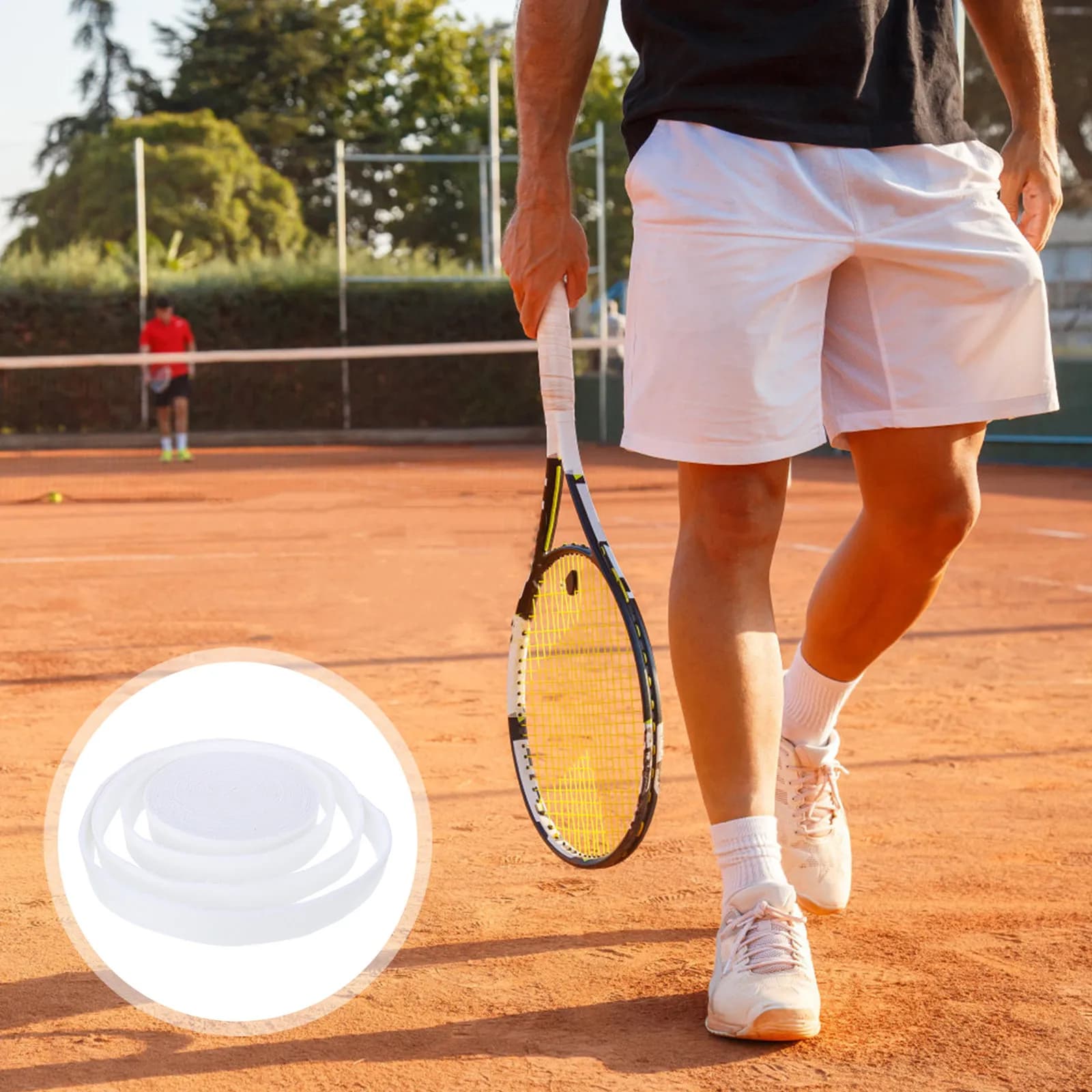 1Pcs Absorbent Sweatband Racket Grip Strap Anti-Skid Fiber Handle Tape Tennis Badminton Racket Accessory Breathable Comfortable