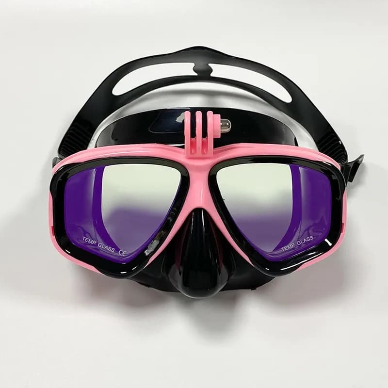 Set underwater mask and snorkeling with iridescent coating - Fully dry snorkeling mask, Silicone underwater knees for anti-fogging swimming
