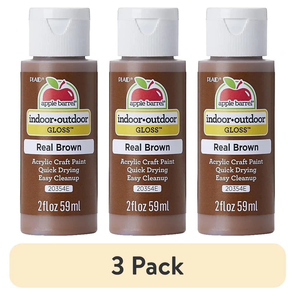 Acrylic Craft Paint Gloss Finish Real Brown Professional Art Supplies for Canvas Wood Ceramics 2 Fl Oz Bottle Water Based Quick Dry Non Toxic Vivid Color