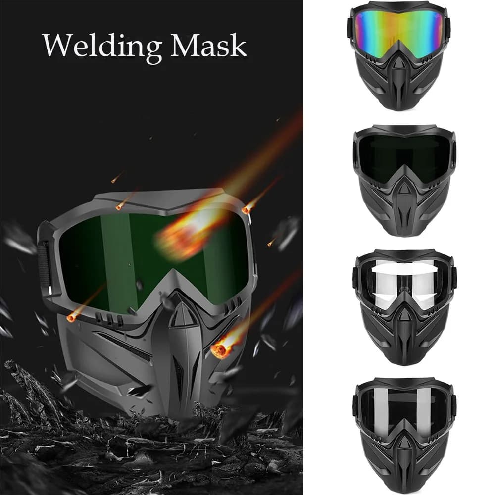 Welding glasses with automatic dust-resistant obscuring Adjustable band Detachable welder mask Shock-resistant work protective equipment