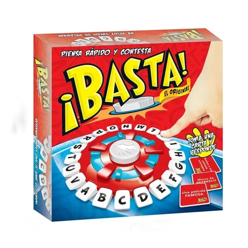 Basta Gioco!Juego de Palabras Vocabolario spagnolo Gioco da tavolo con stampa di lettere, Gioco per feste in famiglia Fast Paced per bambini Adulti Viaggi