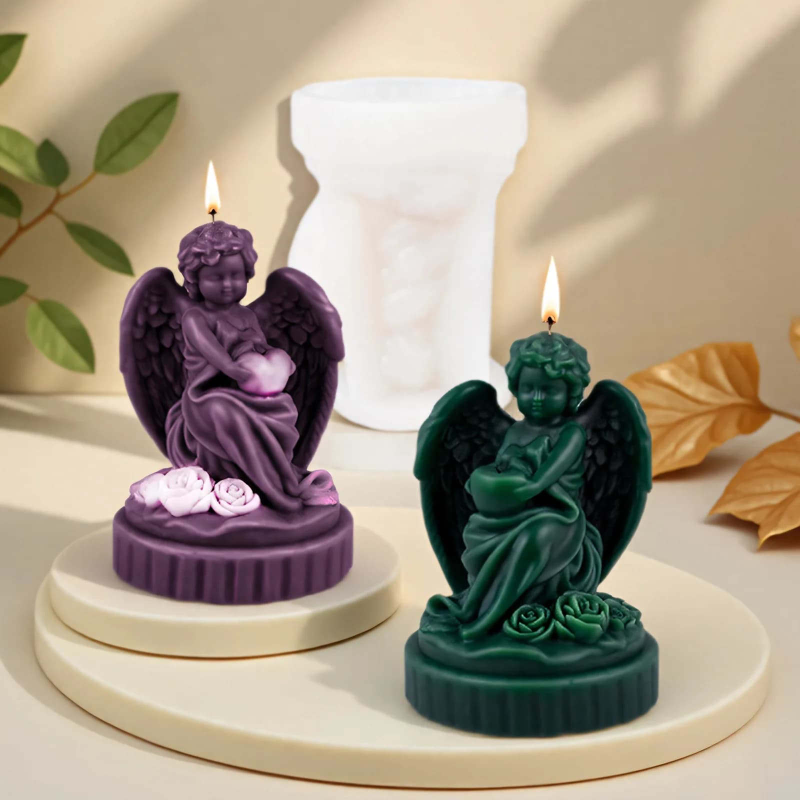 Angelo candela stampo in silicone ali angelo ragazza ragazzo aromaterapia sapone ornamento gesso stampo in resina epossidica decorazione della casa