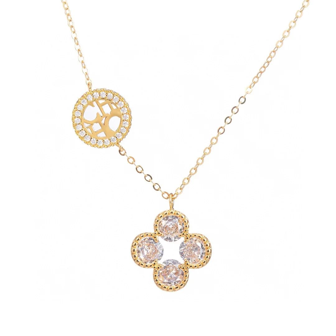 Collana da Donna con Zirconi, Design Scintillante a Lucchetto, Lusso Leggero e di Alta Classe, Perfetta per l'Uso Quotidiano e le Feste