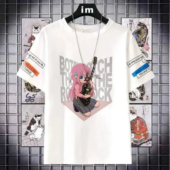 T-shirt a maniche corte Lonely Rock Merchandise Kato Ichiri Stampa estiva unisex Trendy Top Anime GAME