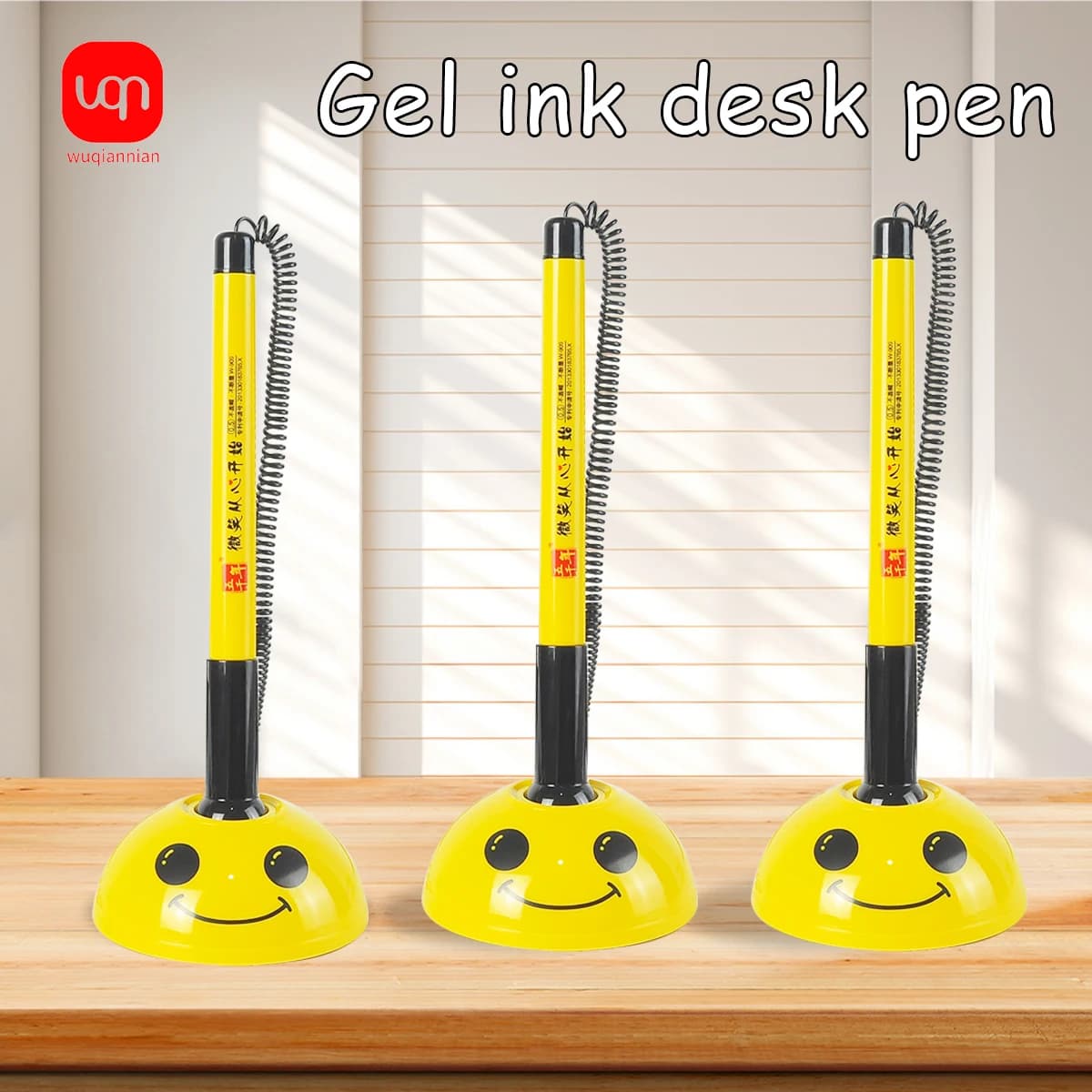 Penna gel WQN-Desk 3/6 pezzi 0,5 mm penna gel adesiva nera Bullet Signature Sign nell'ufficio degli studenti