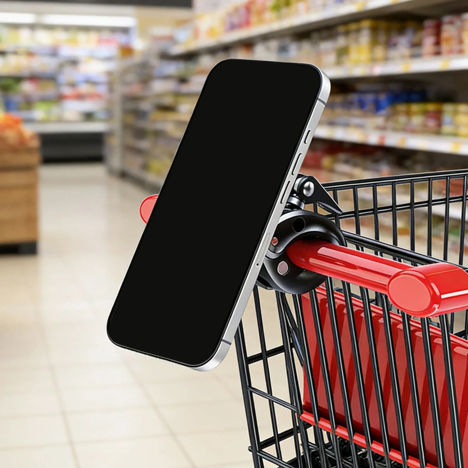 Supporto Magnetico per Telefono con Morsetto, Rotazione a 360°, per Palestra, Cyclette, Tapis Roulant, Passeggino, Carrello da Golf