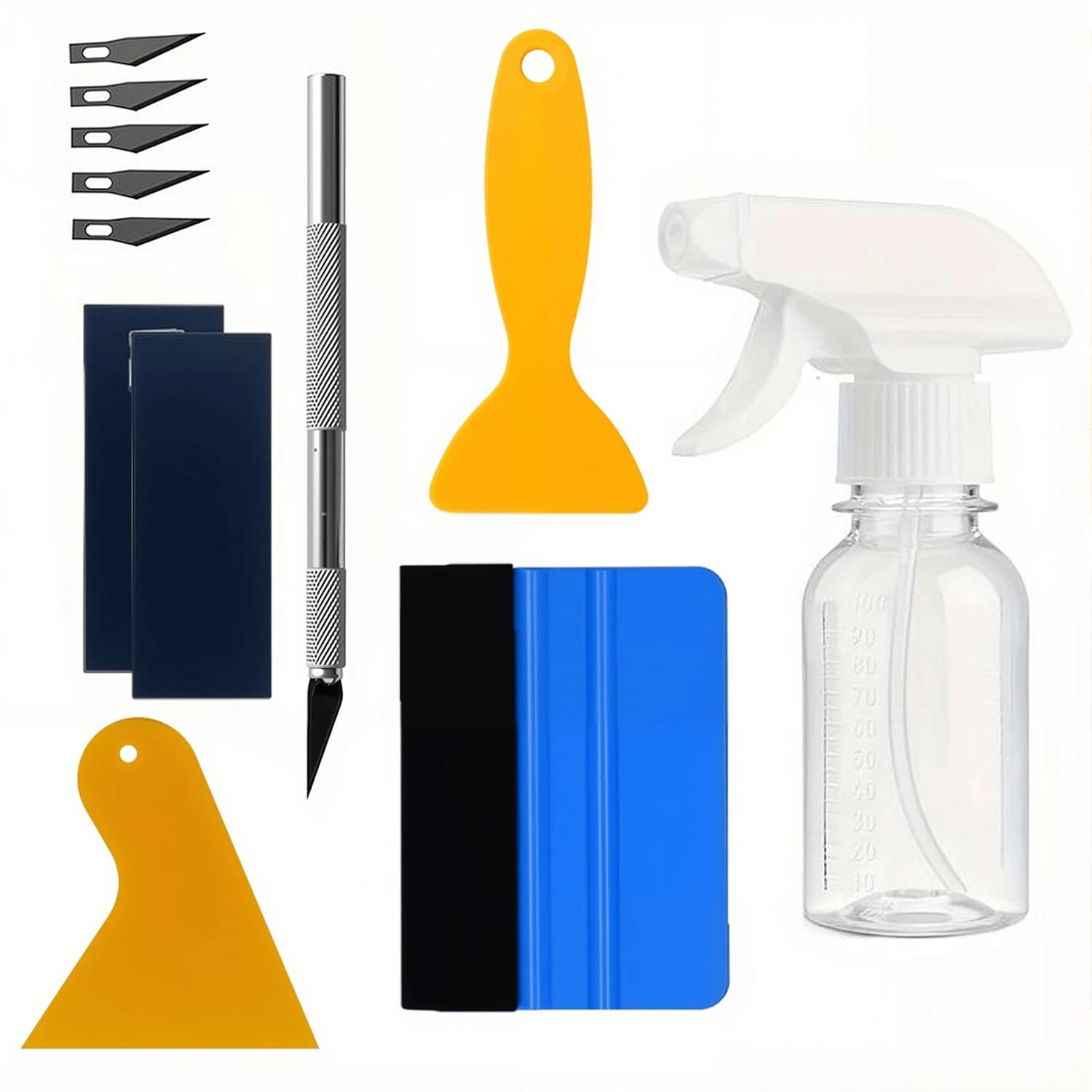 Professional Car Vinyl Wrapping Tool Kit Scraper Cutter Squeegee Spatula for Window Tint PPF Carbon Fiber Film Application