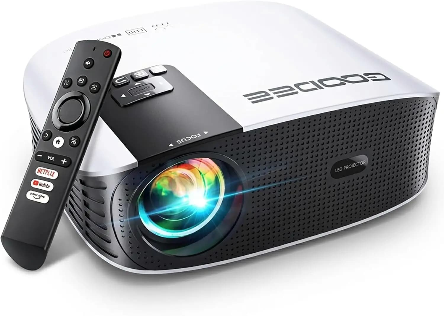 Proiettore Smart 4K con WiFi 6 e Bluetooth, App Integrate, Audio Dolby, Schermo da 400 Pollici per Home Theater