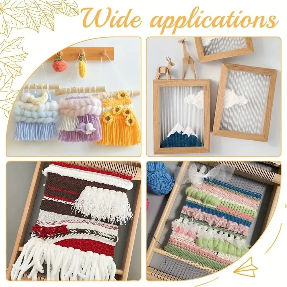 Creative Traditional DIY Wooden Weaving Loom Starter Kit Hand-Woven Mini Knitting Loom Set Easy to Install Weaving Loom Kit for