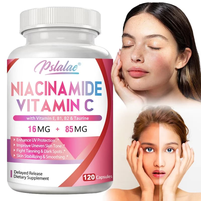 Niacinamide Vitamin C - Supports the health of skin and brain cells, skin repair, increases metabolism and supplement of nerve functions