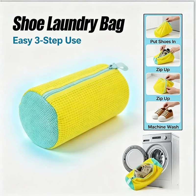 1/4pc Laundry Bags Shoe Washing Machine Bag-with Zipper Laundry Bag with Rich Fluff Inside Perfect for Sneakers and Casual Shoes