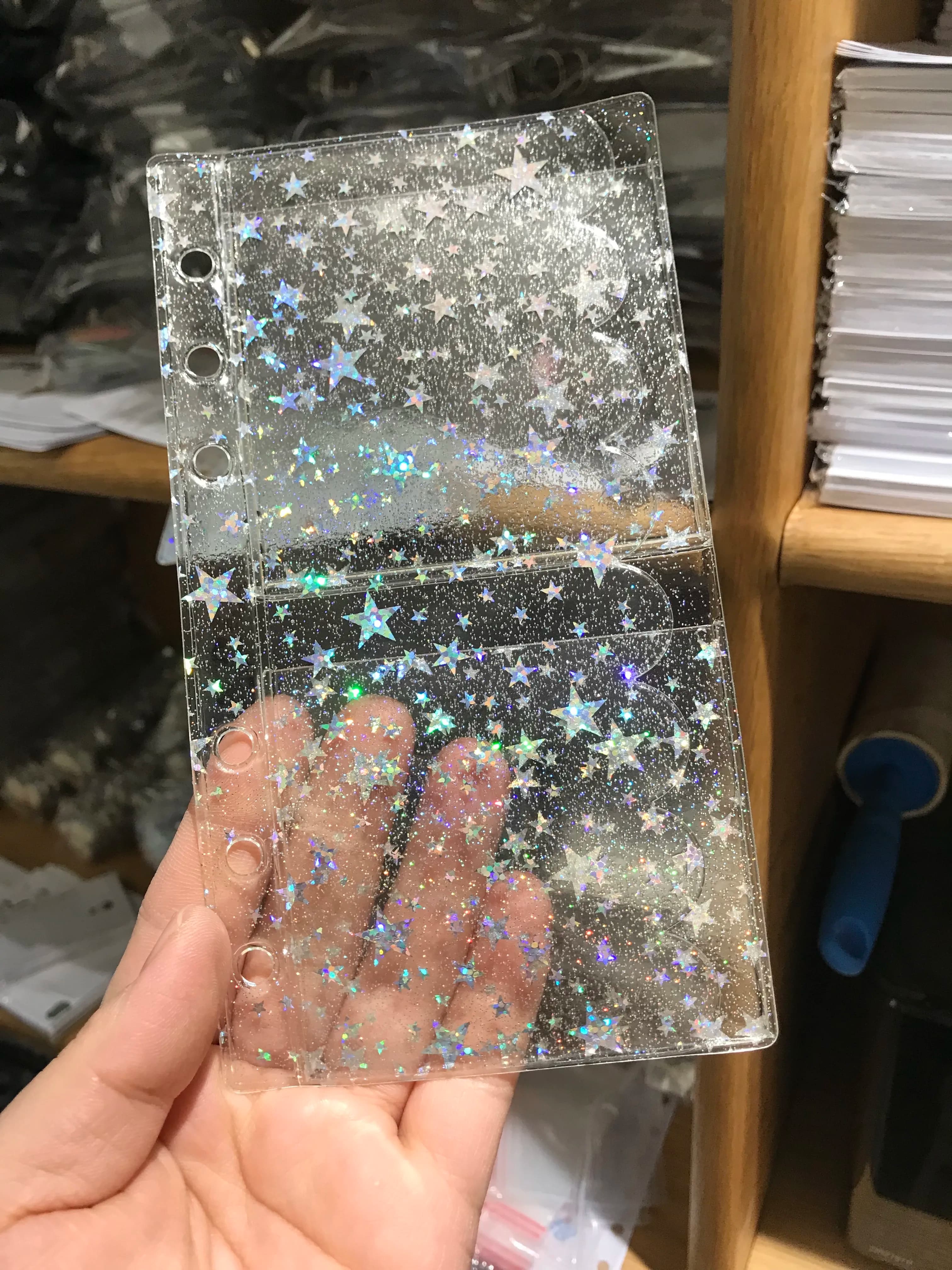 Tasca con inserto trasparente A6 per PVC per agenda per notebook a fogli mobili, raccoglitore a 6 anelli, accessori, cancelleria coreana