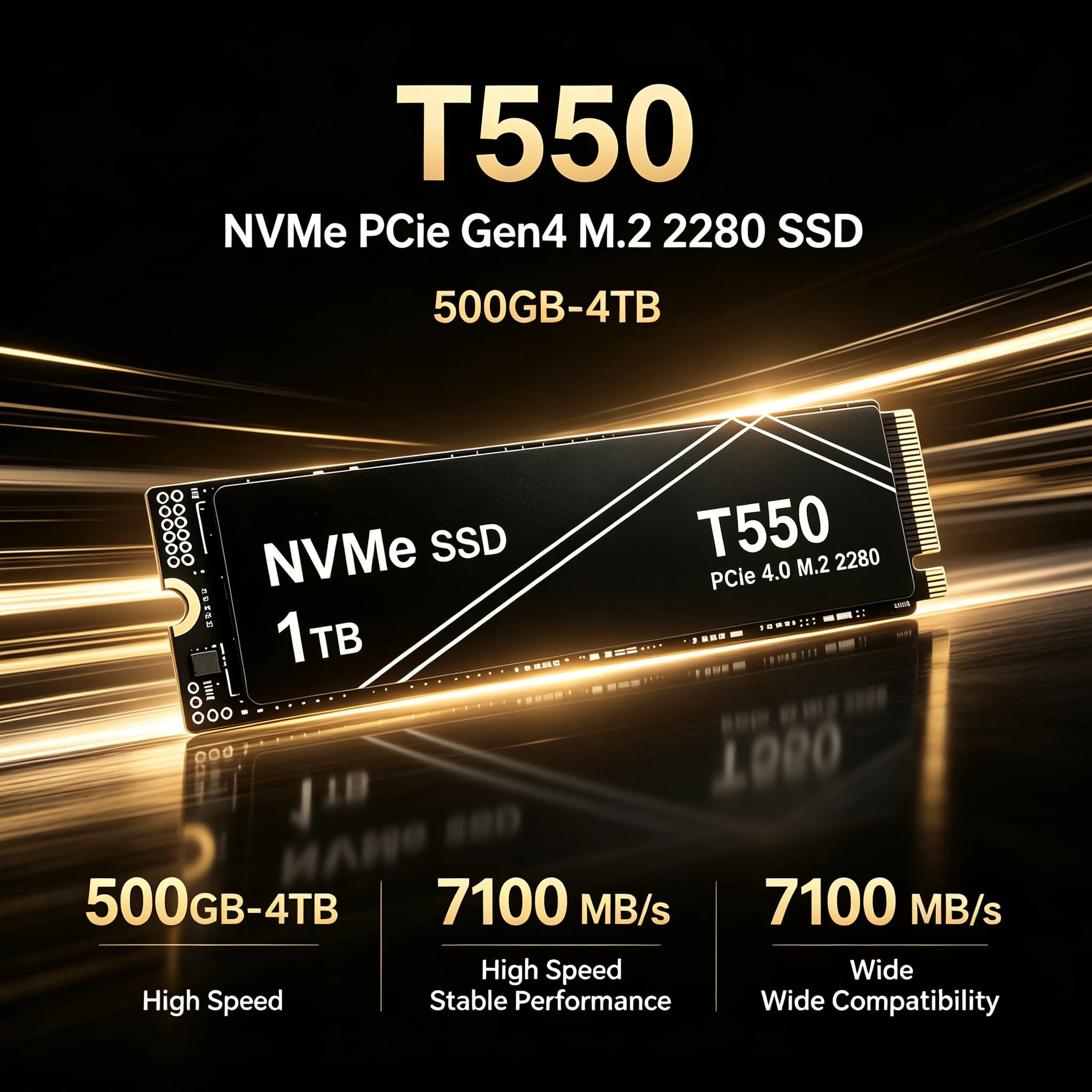 New T550 1TB 2TB 4TB NVMe PCIe Gen4 M.2.2280 SSD Solid State Drives for Gaming Computer Laptop PS5