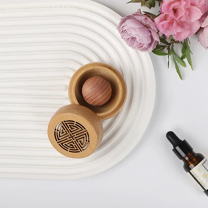 Scatola per diffusore di aromi portatile in legno in stile antico – Decorazione di fragranze fai-da-te per soggiorno, camera da letto, auto e uso domestico