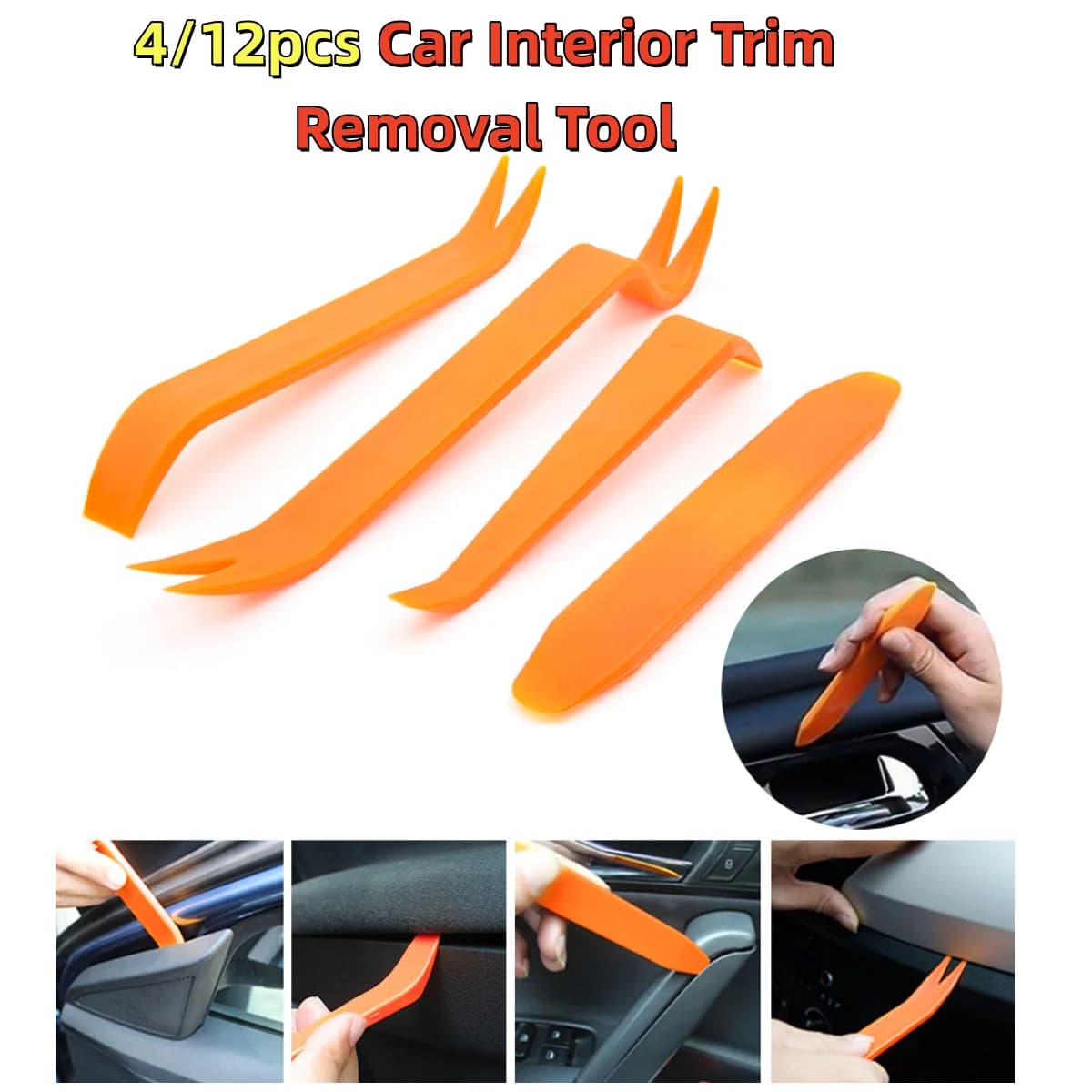 High Quality 4/12pcs Car Interior Trim Removal Tool Kit Auto Door Clip Panel Radio Dash Pry Tool Set DVD Repair Tools