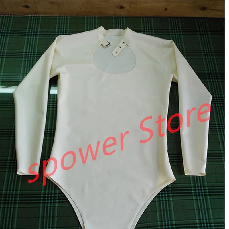 Costume da bagno in lattice Catsuit con ingresso al collo fatto a mano da donna in gomma sexy tuta fetish Personalizza costume cosplay di Halloween (senza zip)