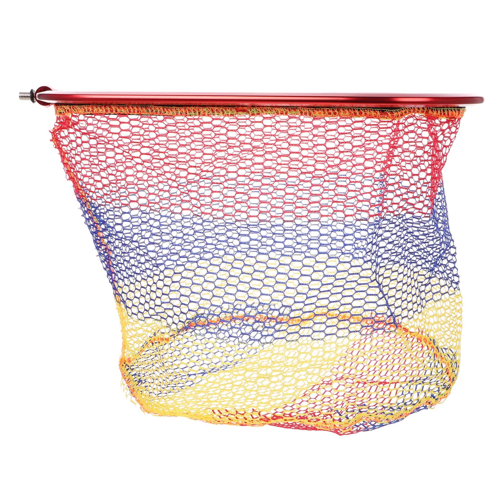 Aluminum Alloy Round Fishing Landing Net Thick Competition-Grade Mesh Wide Opening Anti-Hook Design Large Basket for Freshwater
