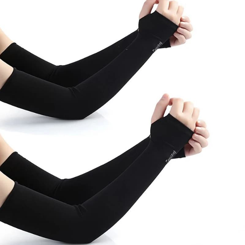 1 pair of sleeves for hottest sun protection mimetic solid color half fingers cycling long gloves racing