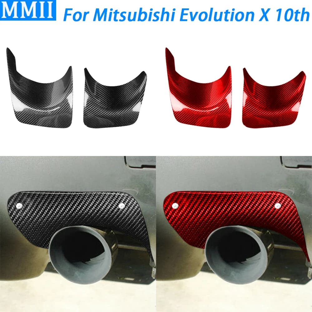 Per Mitsubishi Lancer EVO X 10th 2008-2015 paraurti posteriore in fibra di carbonio scarico scudo termico copertura busta accessori decorativi per auto