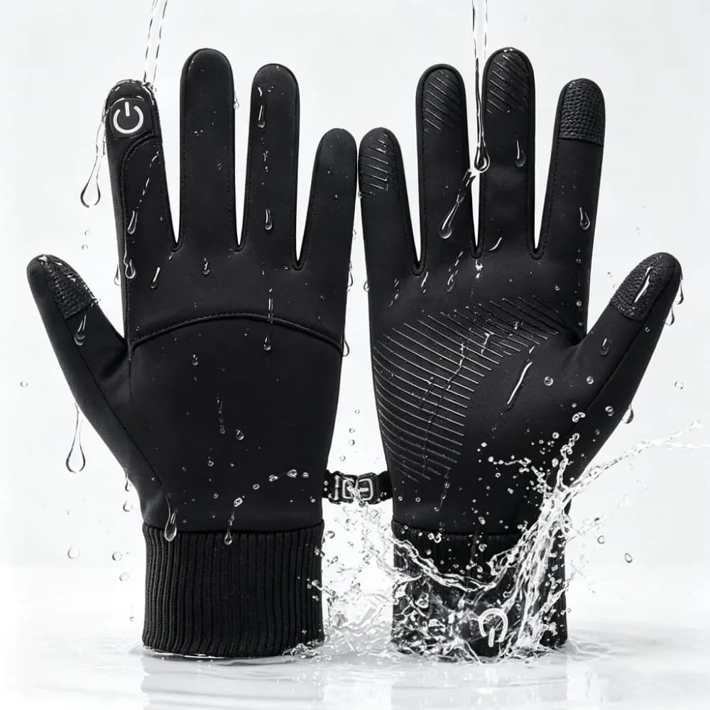 Fleece Winter Touch‑Screen Full Finger Gloves Waterproof Windproof Mittens for Ski Cycling Motorcycle Outdoor Sports Use