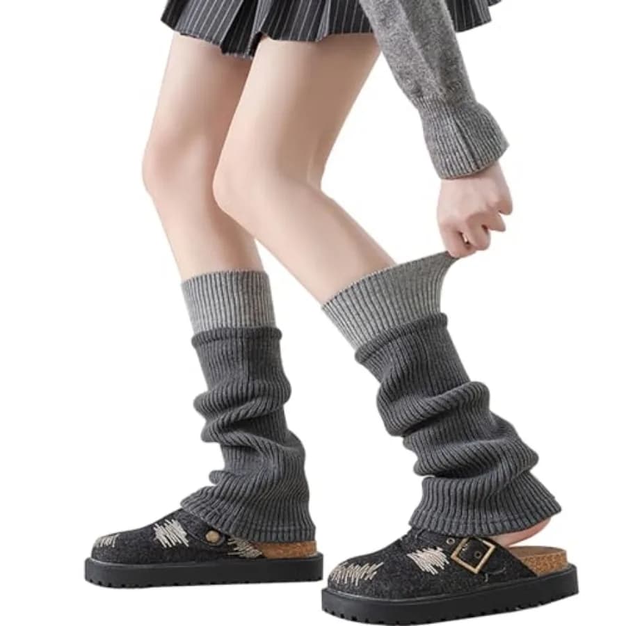 Moonlik Leg Warmers for Women, Leg Warmer y2k 80s Slouch Ankle Socks for Girls Snow Boots Knit Socks Lolita Accessories