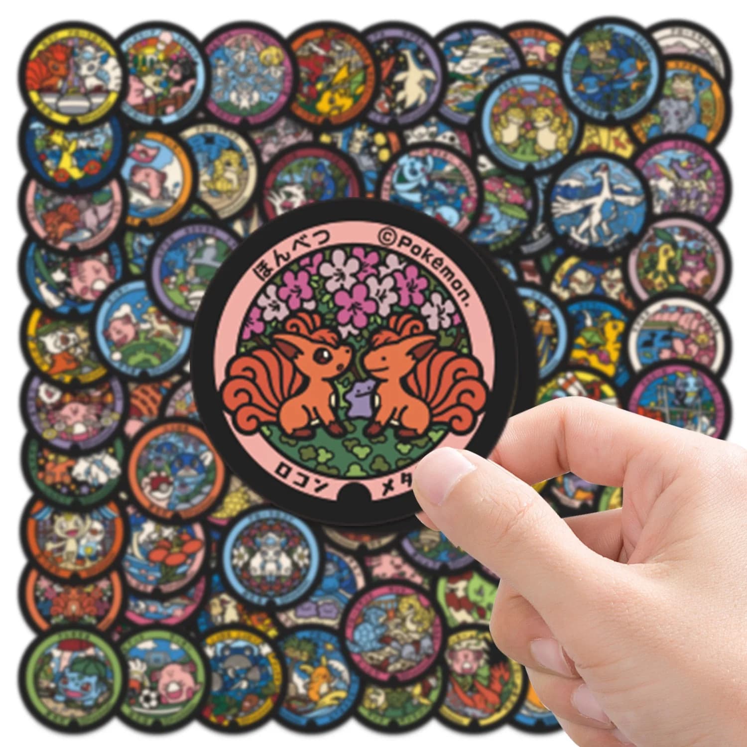 108Pcs Pocket Monster Character Stickers Waterproof Cartoon Graffiti Decals for Phone Laptop Guitar Luggage Anime Fans Gift