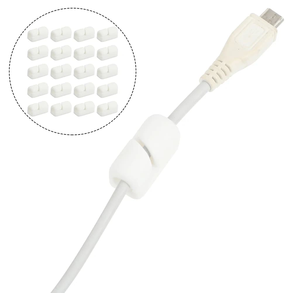 10 pz Clip per cavi Trasparente Nightst ganizer Supporti per cavi Gestione dei cavi di alimentazione Scrivania Tidy Silicone Telefono USB Rete Ethernet