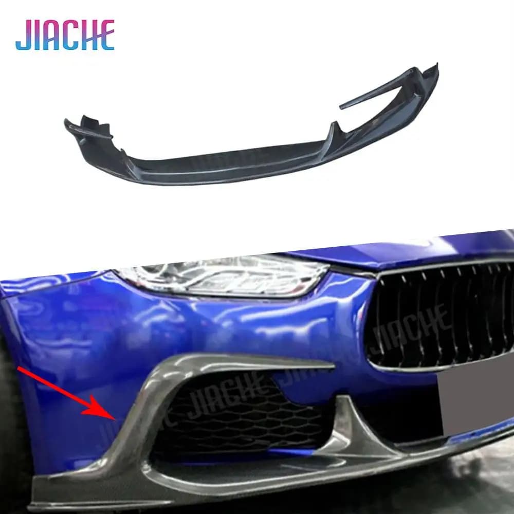 JIACHE For Maserati Ghibli 2014-2017 Carbon Fiber Front Bumper Lip Splitter Diffuser Bodykit Bumper Guard Protector Accessories
