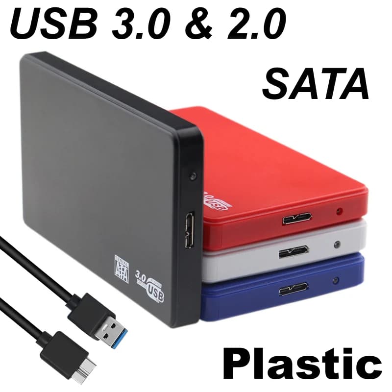 Custodia per HDD SATA USB 3.0/2.0 in plastica da 2,5 pollici Porta seriale da 2,5 pollici Custodia per disco rigido Supporto per laptop esterno mobile da 6 TB