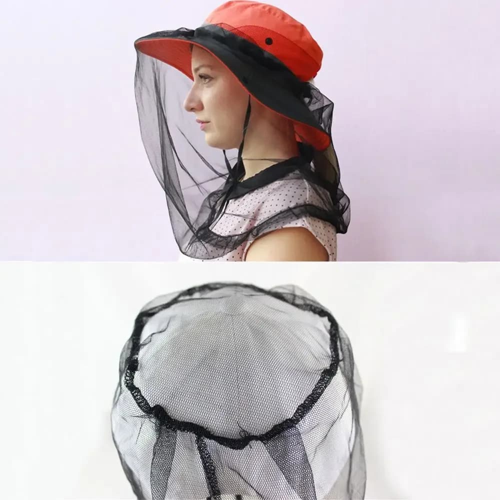 Protezione per il viso per insetti Protezione per api per insetti Cappello a rete Rete per la testa Cappello per zanzare Cappello da pesca