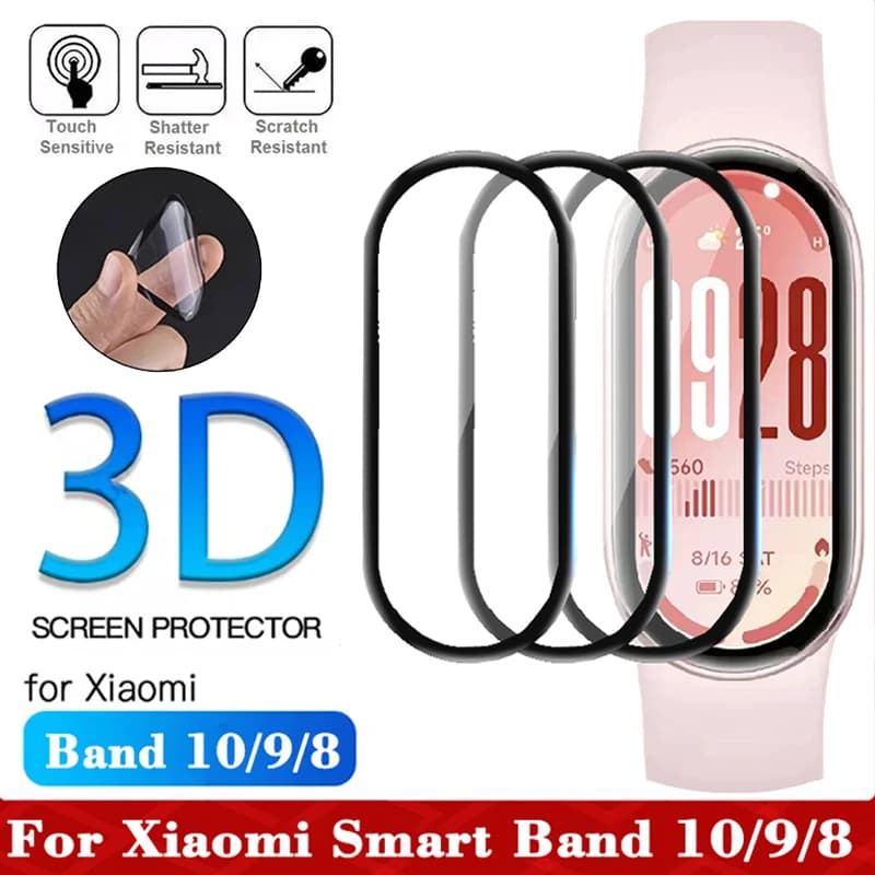 1-3PCS 3D Pellicola protettiva curva per Xiaomi Mi Band 10 Ultra-HD Pellicola antigraffio per Xiaomi Mi Band 10 9 8 Pellicola proteggi schermo