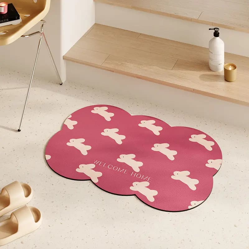 Tappetino da bagno Jumping Rabbit, lavandino da bagno in dopamina, tappetino da porta assorbente antiscivolo e antigoccia ad asciugatura rapida