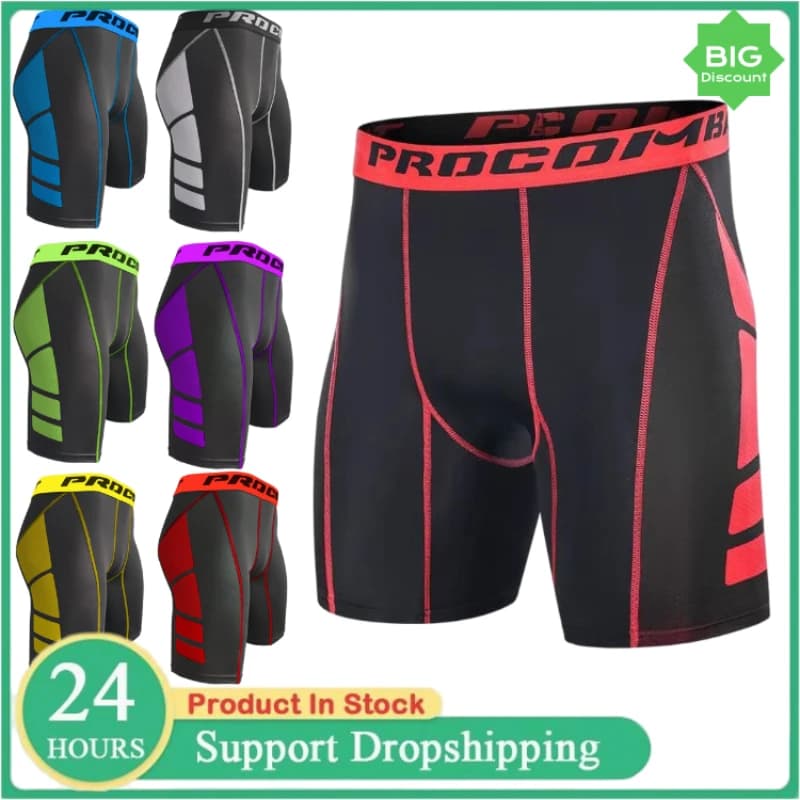 Men's Compression Shorts Gym Running Shorts Sports Training Breathable Trousers Fast Drying Hiking Jogging Camping Cycling Shorts