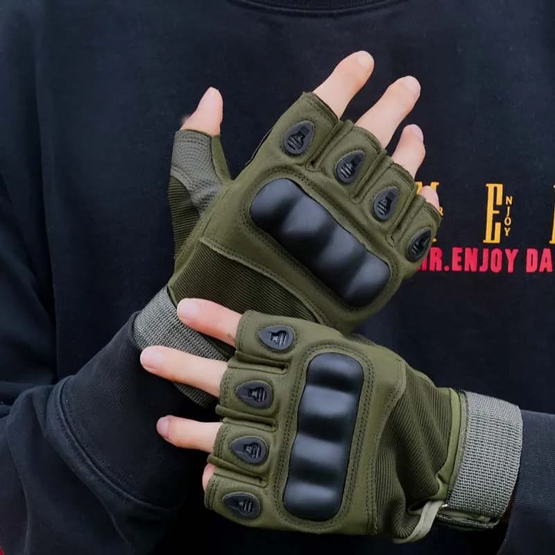 Guanti protettivi da moto per uomo e donna, mezze dita, sport all'aria aperta, ciclismo, allenamento, inverno